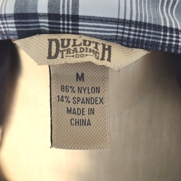 Duluth Trading Co Women's Long Sleeve Lightweight Blue Plaid Button Shirt Medium - Picture 7 of 16